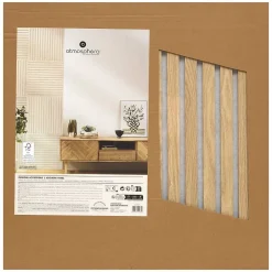 Panneau décoratif mural Colva beige fond gris 60x60cm - Atmosphera-Atmosphera Créateur D'Intérieur New