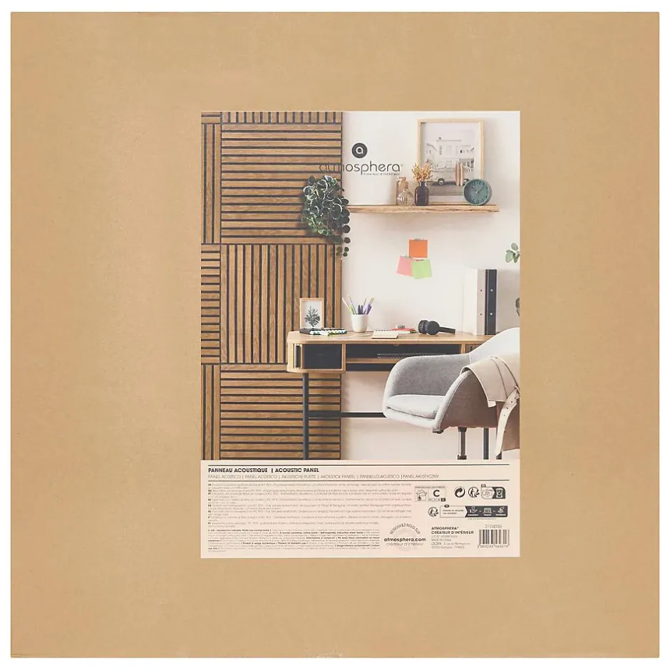 Panneau décoratif mural Colva bois foncé 60x60cm - Atmosphera-Atmosphera Créateur D'Intérieur Online