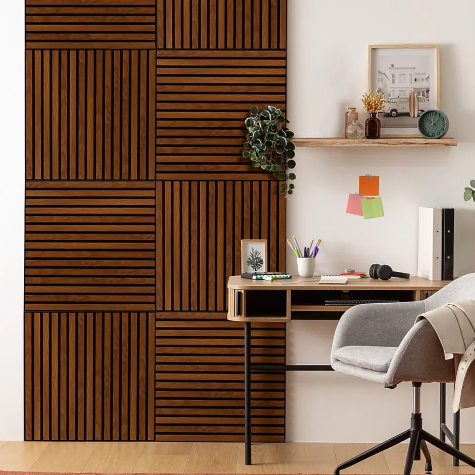 Panneau décoratif mural Colva bois foncé 60x60cm - Atmosphera-Atmosphera Créateur D'Intérieur Online