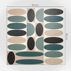 Panneau Décoratif Mural 50x50 cm Motif De Formes Ovales 4 pièces-Wallfluent Outlet