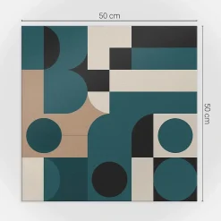 Wallfluent Panneau Décoratif Mural 50x50 cm Formes Abstraites 4 pièces