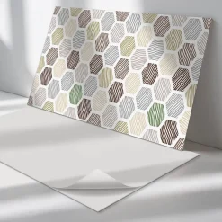 Panneau Décoratif 120x60 cm Géométrie Dans Les Carrés 1 pièce-Wallfluent Clearance