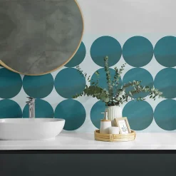 Panneau Décoratif 120x60 cm Géométrie Des Cercles Et Des Carrés 1 pièce-Wallfluent Outlet