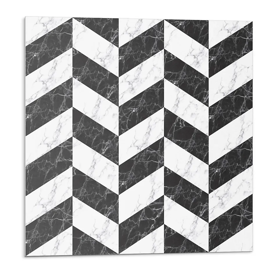 Wallfluent Panneau Décoratif 50x50 cm Motif À Chevrons En Marbre 4 pièces