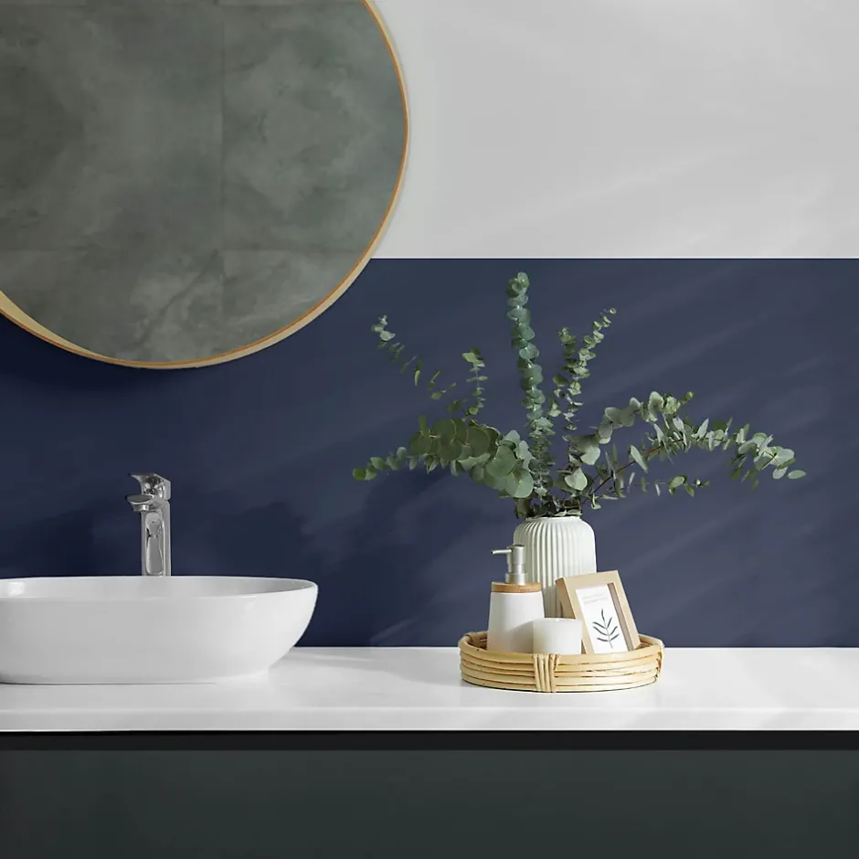 Wallfluent Panneau Décoratif 100x50 cm Couleur Bleue 1 pièce