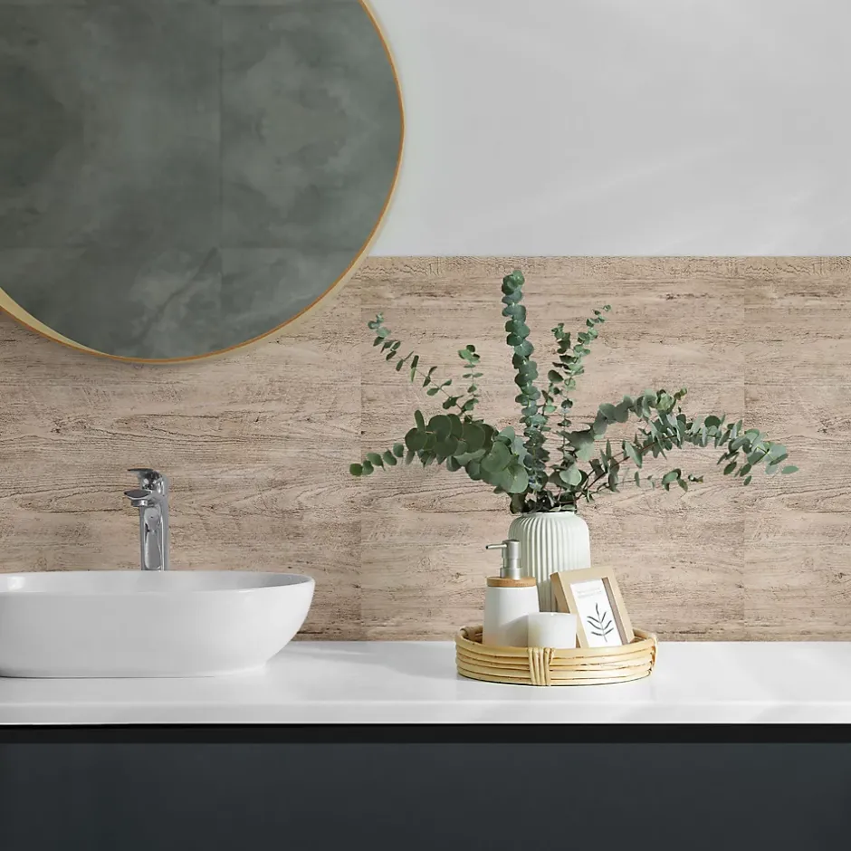 Panneau Décoratif 50x50 cm Texture De Bois Naturel 4 pièces-Wallfluent New