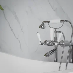 Mon Marché Déco Panneau Douche PVC Marbre Calacatta - L. 240 x l. 100 x ép. 1 cm