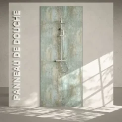 Mon Marché Déco Panneau Douche PVC Minéral - L. 240 x l. 100 x ép. 1 cm