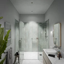 Mon Marché Déco Panneau Douche PVC Minéral - L. 240 x l. 100 x ép. 1 cm