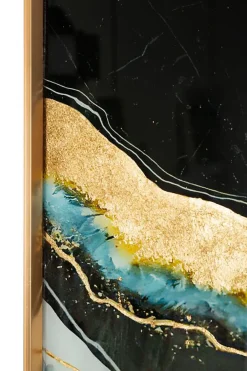 Mauro Ferretti Panneau en verre abstrait avec cadre multicolore cm 80x3,5x120