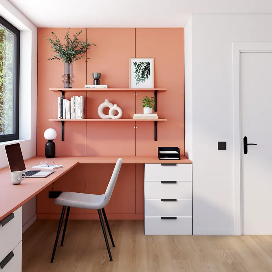 Panneau mélaminé Ninna prédécoupé terracotta 280X60X2.2cm- Sale