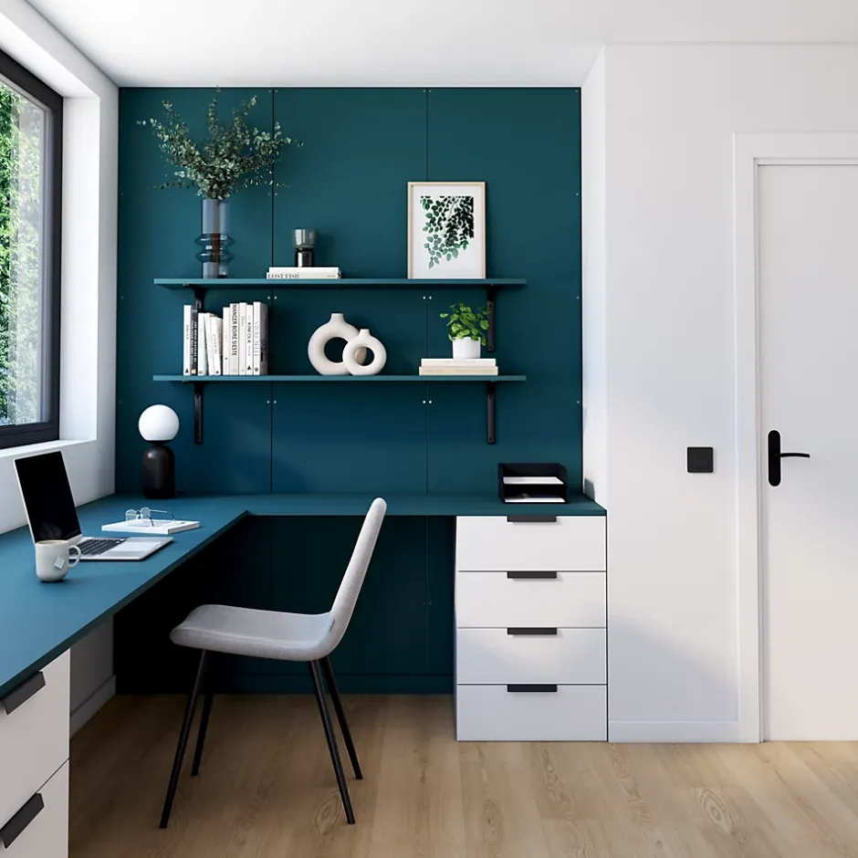 Panneau mélaminé Ninna prédécoupé bleau abysse 280X60X2.2cm-