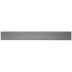 Decoon Panneau mural acoustique tasseaux bois 250 x 30 x 1,9 cm - Lamelles placage gris fond noir - 0,75m²