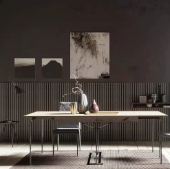 Panneau Mural Acoustique en Bois - 60x60x2,2 cm - Chêne Foncé - A Lattes - Panneau Tasseau de Bois Naturel-Quiet Wall New