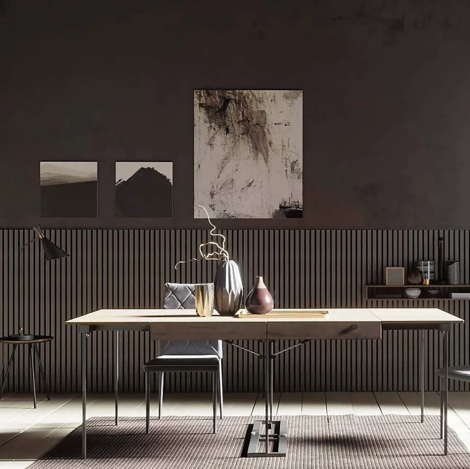 Panneau Mural Acoustique en Bois - 60x60x2,2 cm - Chêne Foncé - A Lattes - Panneau Tasseau de Bois Naturel-Quiet Wall New