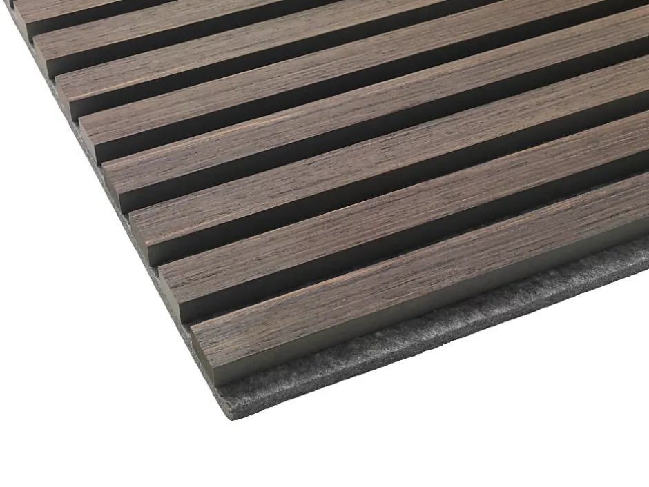 Panneau Mural Acoustique en Bois - 60x60x2,2 cm - Chêne Foncé - A Lattes - Panneau Tasseau de Bois Naturel-Quiet Wall New