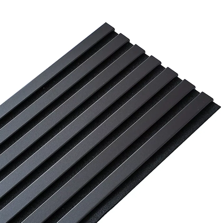 Decoon Panneau mural acoustique tasseaux bois 250 x 30 x 1,9 cm - Lamelles placage noir fond noir - 0,75m²