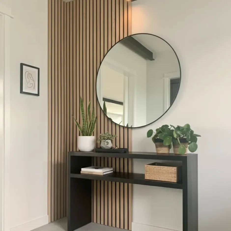 Panneau mural acoustique tasseaux MDF placage chêne véritable , L.267 cm x l.57,25 cm x Ep. 19 mm-Wood&Sens Hot