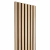 Panneau mural acoustique tasseaux bois 250 x 30 x 1,9 cm - Lamelles chêne clair véritable sur fond noir - 0,75m²-Decoon New