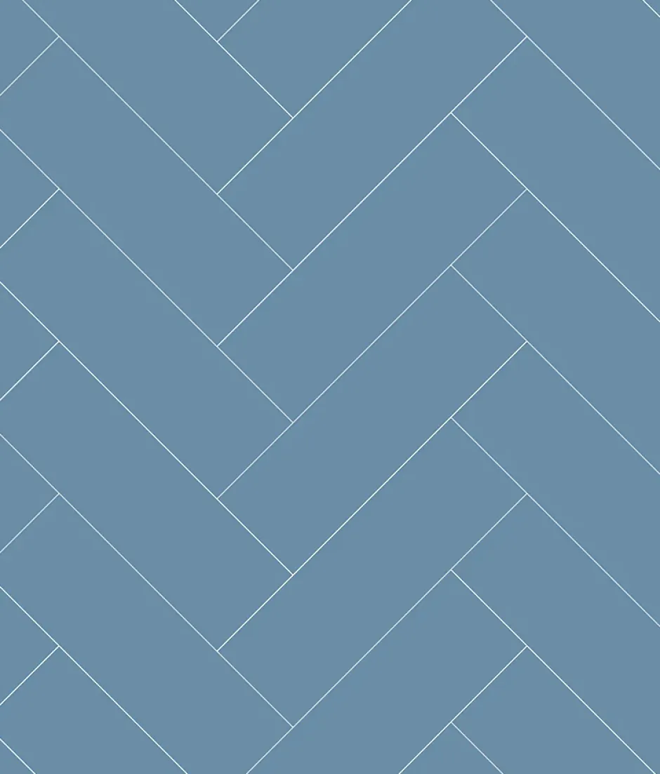 Ma nouvelle décoration Panneau mural Alu Douche Salle de Bain CHEVRON BLEU MAT DROITE 120 cm x 210 cm