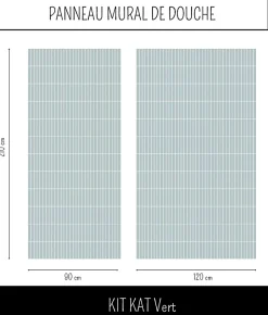 Ma nouvelle décoration Panneau Mural Alu Douche salle de bain KIT KAT Vert 90 cm x 210 cm Ma Nouvelle Déco