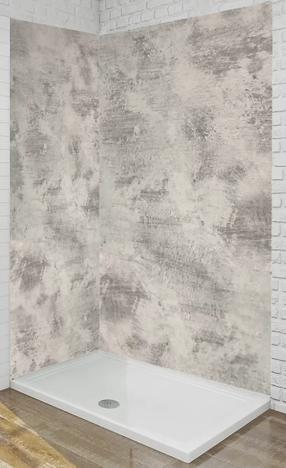 Panneau Mural Alu Douche salle de bain CIMENT Brut 120 cm x 210 cm Ma Nouvelle Déco-Ma nouvelle décoration New