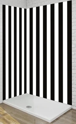 Panneau Mural Alu Douche salle de bain CHANTAL noir et blanc 120 cm x 210 cm Ma Nouvelle Déco-Ma nouvelle décoration Discount