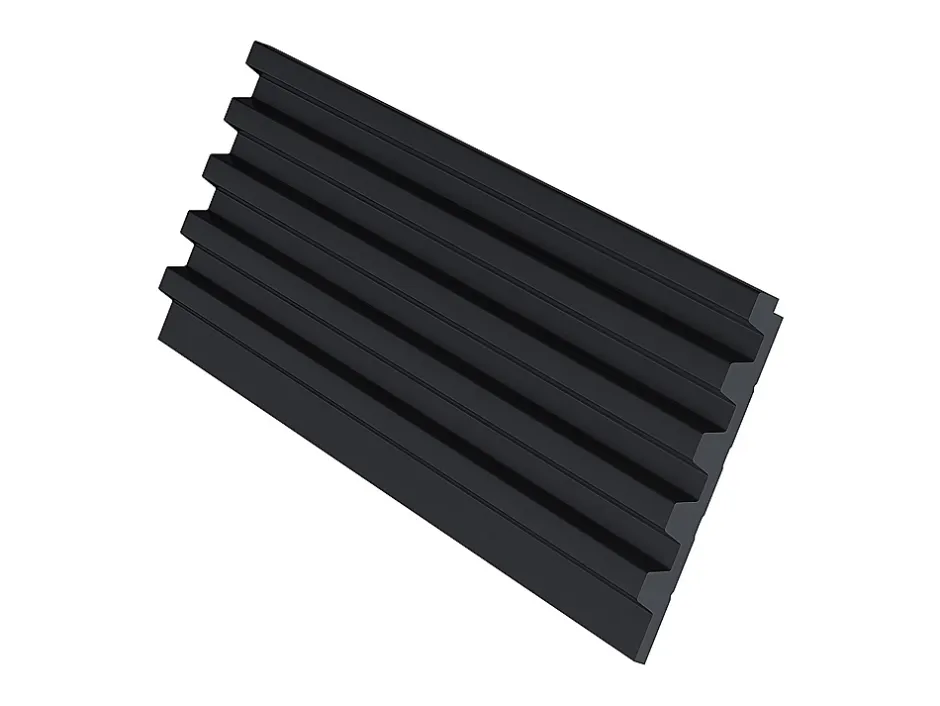 Vente-unique Panneau mural 3D - Pack de 2,83 m² - Noir - Lot de 8 pièces - CLINTON