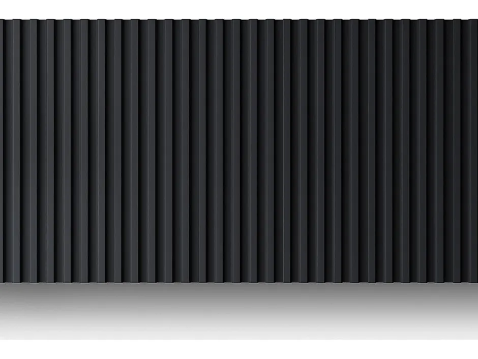 Vente-unique Panneau mural 3D - Pack de 2,83 m² - Noir - Lot de 8 pièces - CLINTON