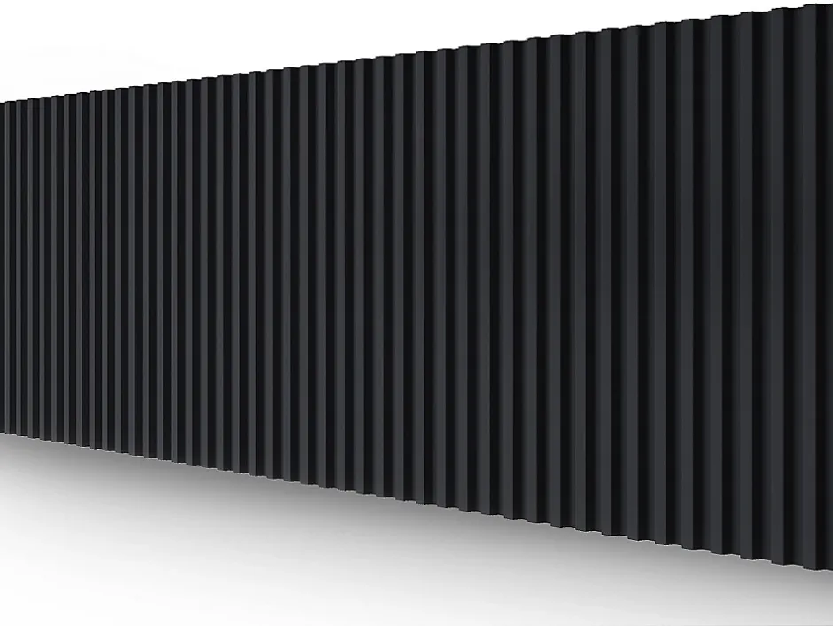 Vente-unique Panneau mural 3D - Pack de 2,83 m² - Noir - Lot de 8 pièces - CLINTON