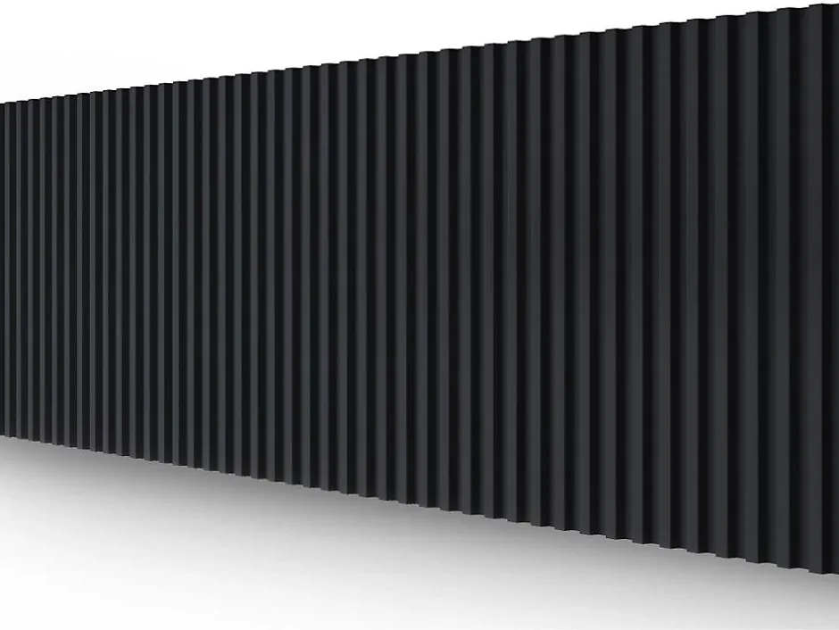Vente-unique Panneau mural 3D - Pack de 2,83 m² - Noir - Lot de 8 pièces - CLINTON