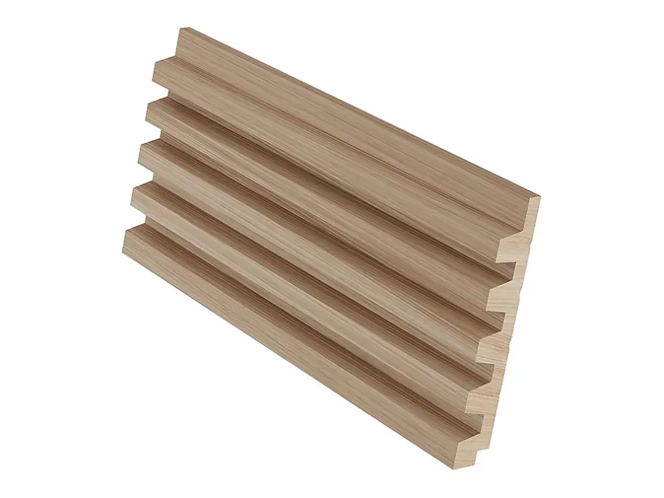 Panneau mural 3D - Pack de 3,71 m² - Coloris bois naturel clair - Lot de 8 pièces - TATIANA-Vente-unique Clearance