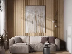 Panneau mural 3D - Pack de 2.83 m² - Coloris bois naturel - Lot de 8 pièces - FLINT-Vente-unique Online