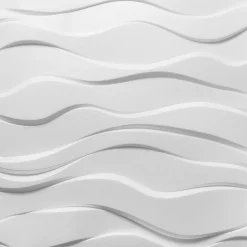 Panneau mural 3D blanc en polystyrène Vertigo motif Vagues en relief 60x60 cm Ép.9 mm- Online