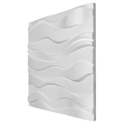 Panneau mural 3D blanc en polystyrène Vertigo motif Vagues en relief 60x60 cm Ép.9 mm- Online