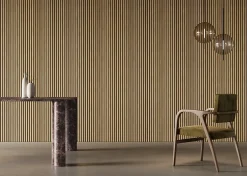 Panneau mural 3D en MDF massif Noyer satiné de 2760 mm X 750 mm MIDDLE WAVY-Hardwarexchange Online