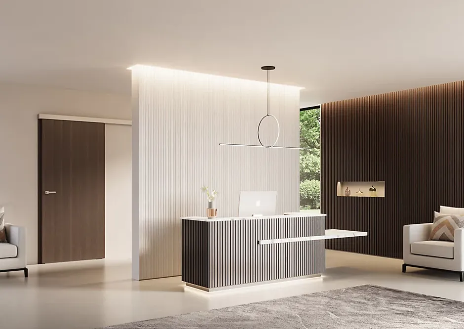 Panneau mural 3D MIDDLE WAVY 2760X750X12 mm chêne foncé satiné-Hardwarexchange Outlet