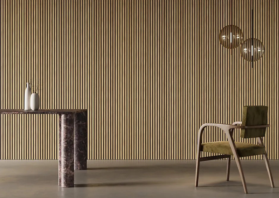 Panneau mural 3D MIDDLE WAVY 2760X750X12 mm chêne foncé satiné-Hardwarexchange Outlet