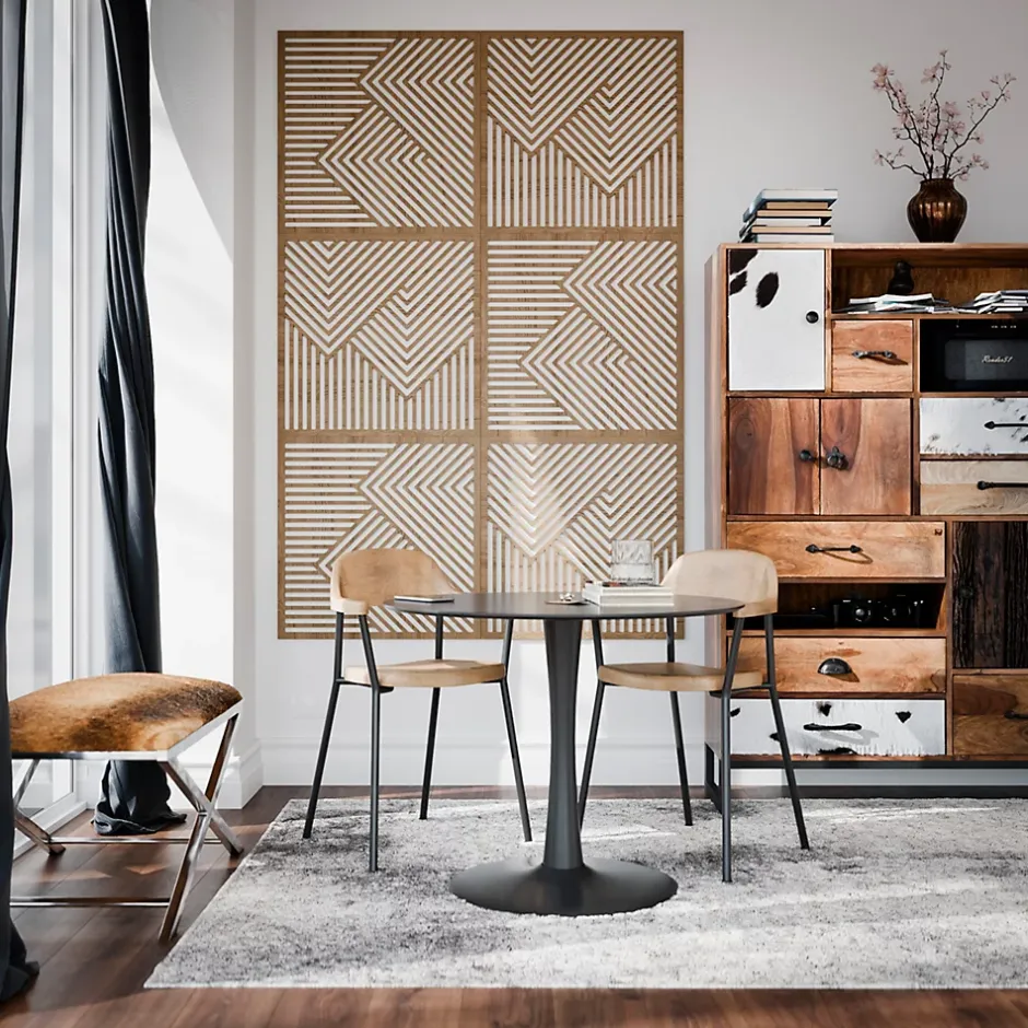 Panneau mural décoratif Zoey design géométrique ajouré effet bois clair L.60 x l.60 x ép.1cm 3pcs-Radex Outlet