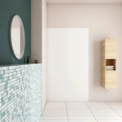 AICA Sanitaire Panneau mural de douche blanc 120x210cm,Panneaux muraux salle de bain habillage mural aluminium