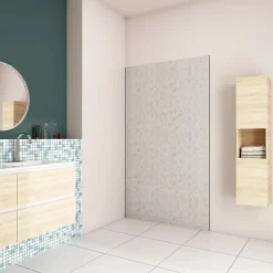 AICA Sanitaire Panneau mural de douche Béton gris 90x210cm,Panneaux muraux salle de bain habillage mural aluminium