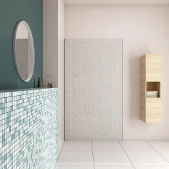 AICA Sanitaire Panneau mural de douche Béton gris 90x210cm,Panneaux muraux salle de bain habillage mural aluminium