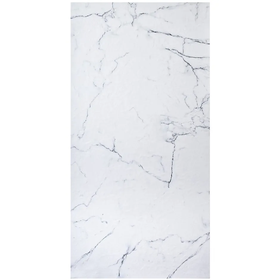 Autres Panneau mural de douche resine effet marbre blanc 250x100 cm Natte d'etancheite periferique integree