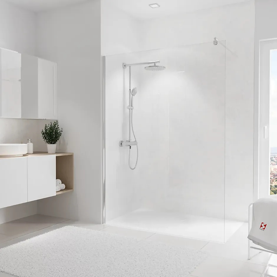 Schulte Panneau mural de salle de bains l.150x255 cm, décor marbre blanc brillant, DécoDesign