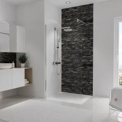 Schulte Panneau mural de salle de bains l.100x255 cm, décor parement ardoise, DécoDesign