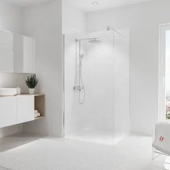 Schulte Panneau mural de salle de bains l.100 x H.210 cm, effet marbre blanc mat, DécoDesign