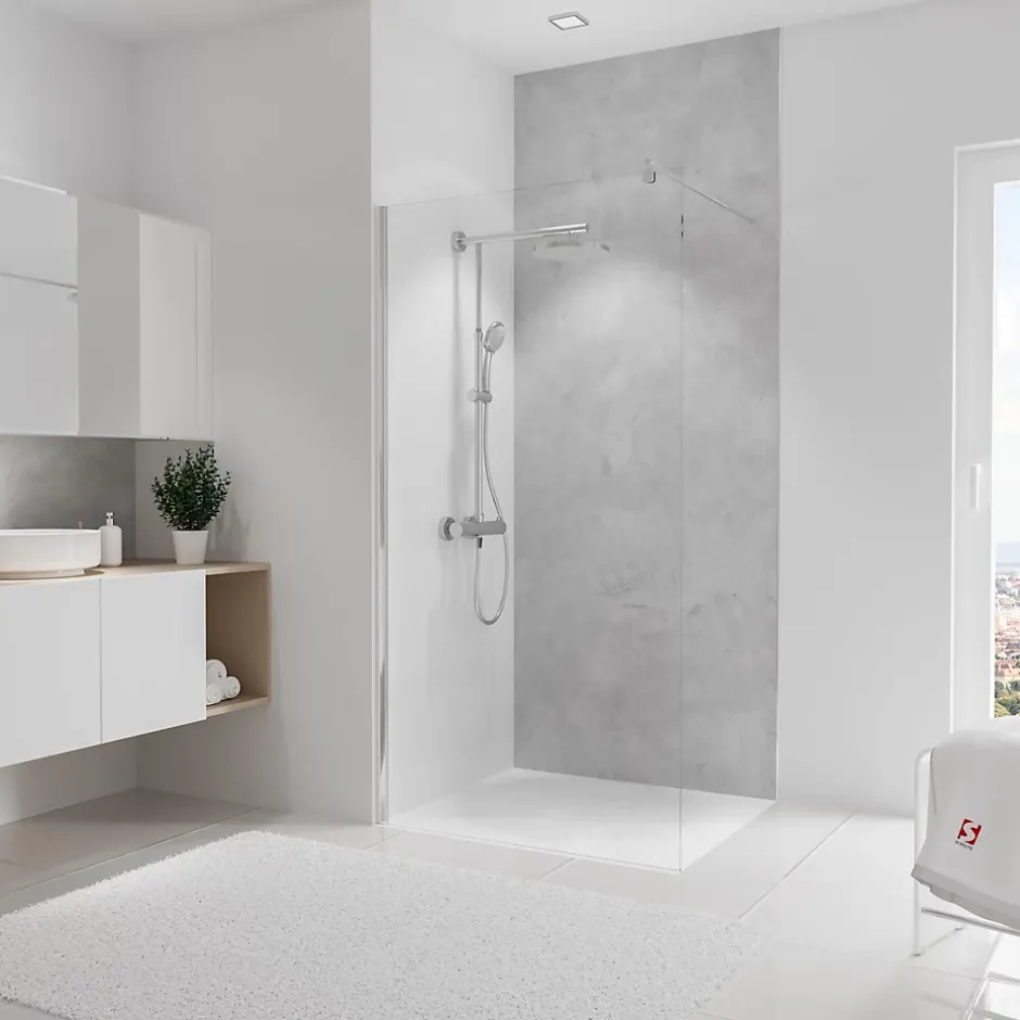 Schulte Panneau mural de salle de bains l.100x255 cm, décor béton Softtouch, DécoDesign