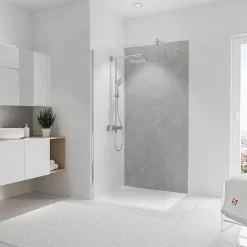 Schulte Panneau mural de salle de bains l.100 x H.210 cm, effet béton ciré, DécoDesign