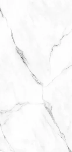 Panneau mural de salle de bains l.100 x H.210 cm, effet marbre de Carrare blanc brillant, Décodesign Brio-Schulte Online