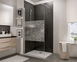 Schulte Panneau mural de salle de bains l.100 x H.210 cm, effet ardoise noire, Décodesign vendu par 2